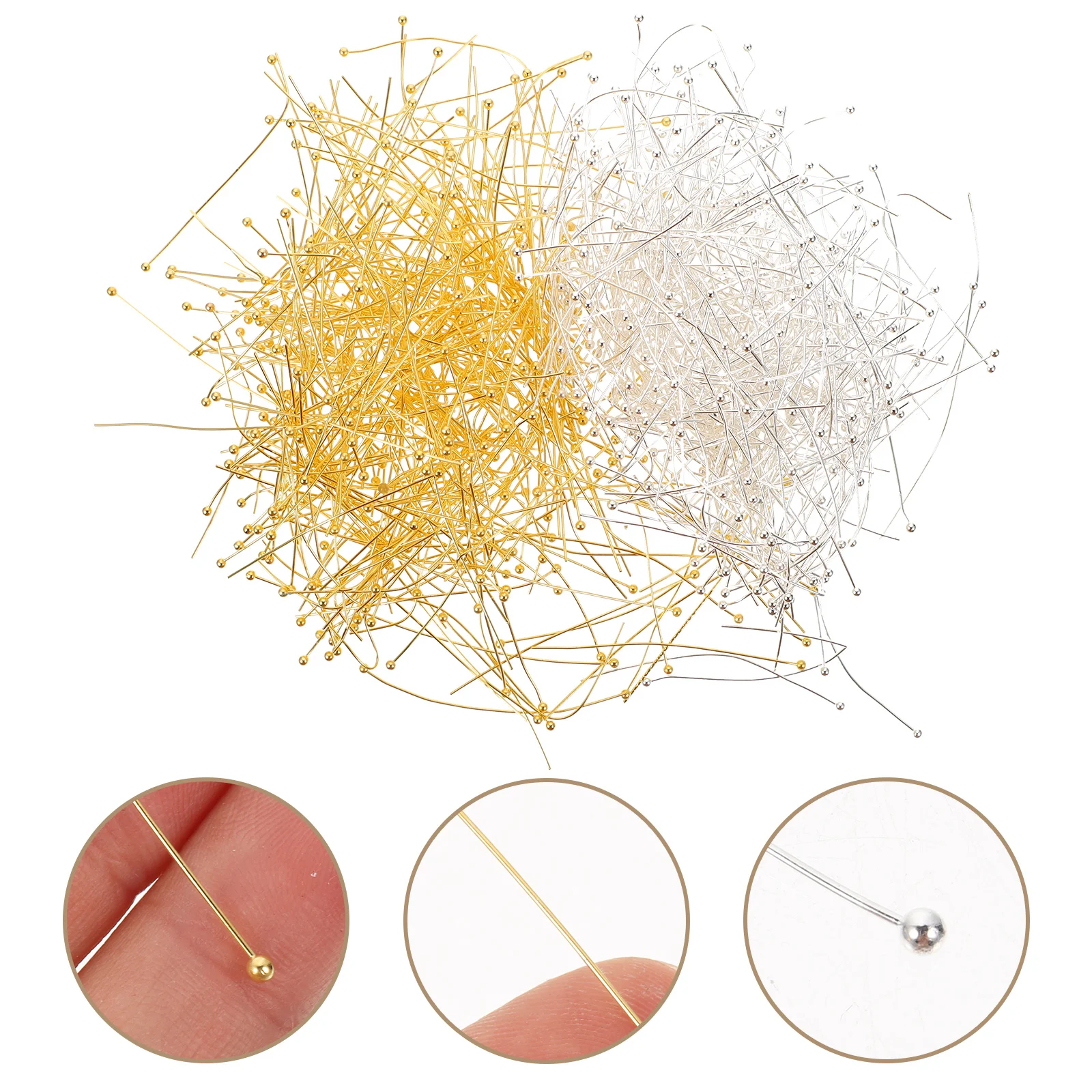 1 Box Stainless Steel Ball Head Pins Metal DIY Jewelry Making Supplies for Earrings Necklaces Bracelets Crafts