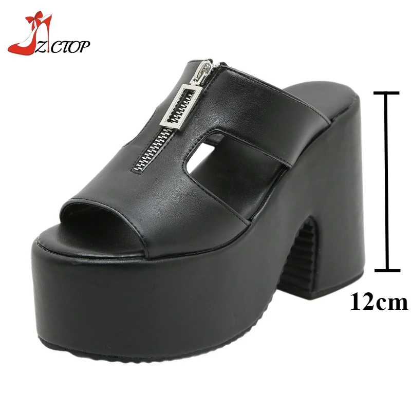 Platform Sandals for Women Chunky High Heels Slippers Mules Large Size 42 43 Slip On Summer Female Shoes 2025 New
