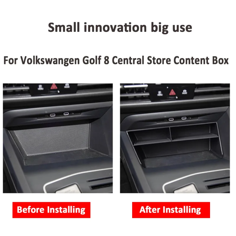 LHD Storage Box Interior Accessories Custom Dashboard Decoration Car Center Console Organizer for VW Golf 8 MK8 2020-2023 - view 3