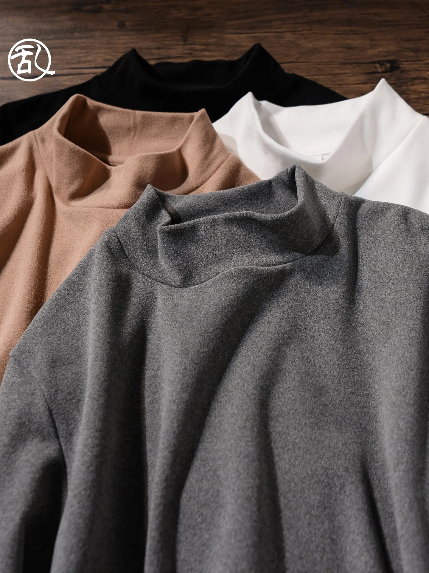 Camiseta de Manga Larga de Secado Rápido, Forrada de Felpa, Cuello Medio Alto, Capa Interior de Color, Sudadera de Primera Calidad para Hombre A...