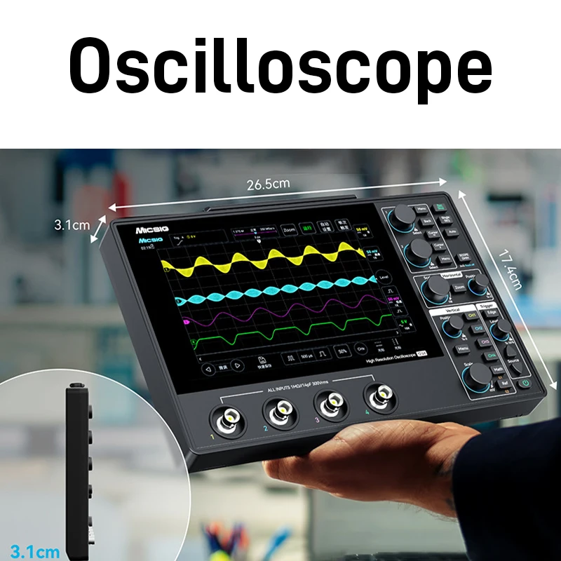 MHO14-100N MHO14-200N Mobiele 4-kanaals Touch Tablet DSO 100-200 MHz Bandbreedte 1 GSa/s Bemonsteringssnelheid 110 Mpts Geheugen 12-bit