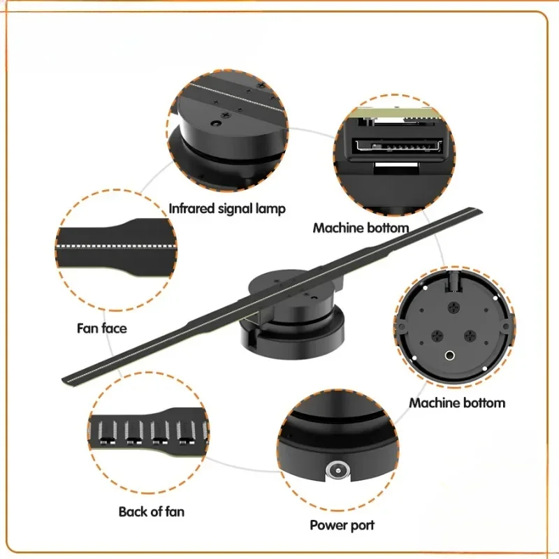 42 centimetri 3D Ventola Olografica Wifi A Distanza ICONTI Personalizzati FAI DA TE Video LOGO LED Luci Al Neon Display Rotante AD 3D Proiettore Olografico