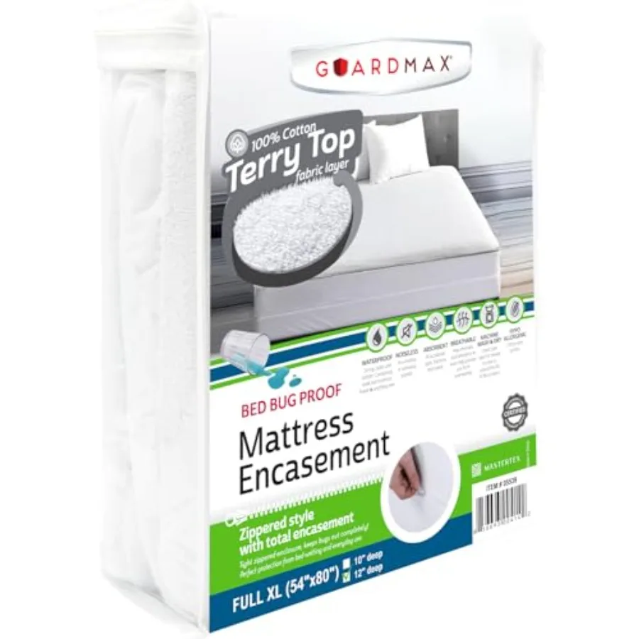 

Водонепроницаемый наматрасник на молнии из 100% хлопка с махровой поверхностью, мягкий и впитывающий, для взрослых