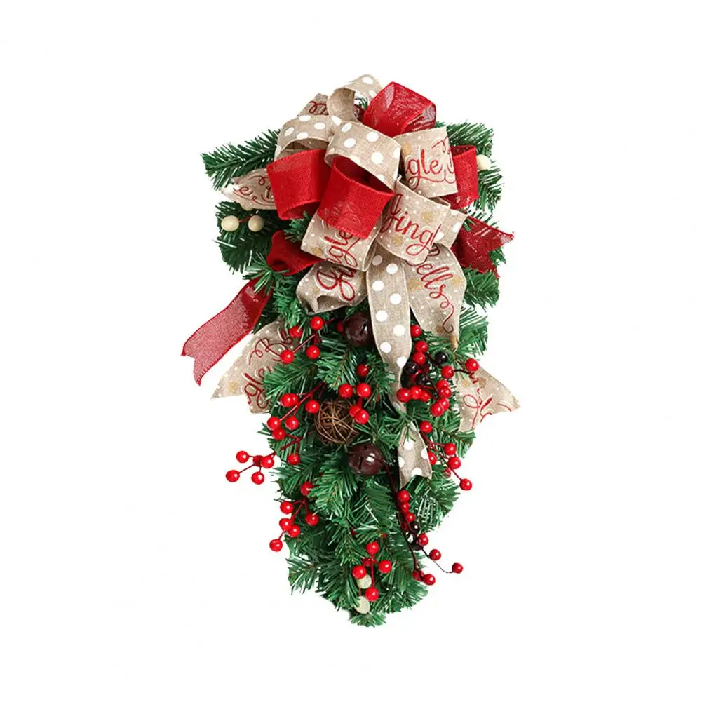 

Holiday Door Hanging Realistic Christmas Wreath Festive Christmas Stairway Swags Wreaths for Front Door Office Decor Artificial