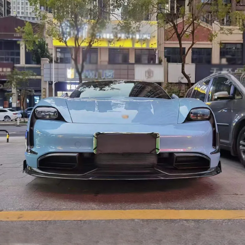 Runde Hight Quality Body Kit for Taycan Upgrade Brabu s Carbon Fiber Body Kit Front Lip Tuyere Front Bumper Good Fitment