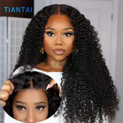 Water Wave Glueless Wig Human Hair Ready To Wear Pre Cut 4x4 Closure Lace Frontal Wig Pre Plucked Brazilian Curly Human Hair Wig