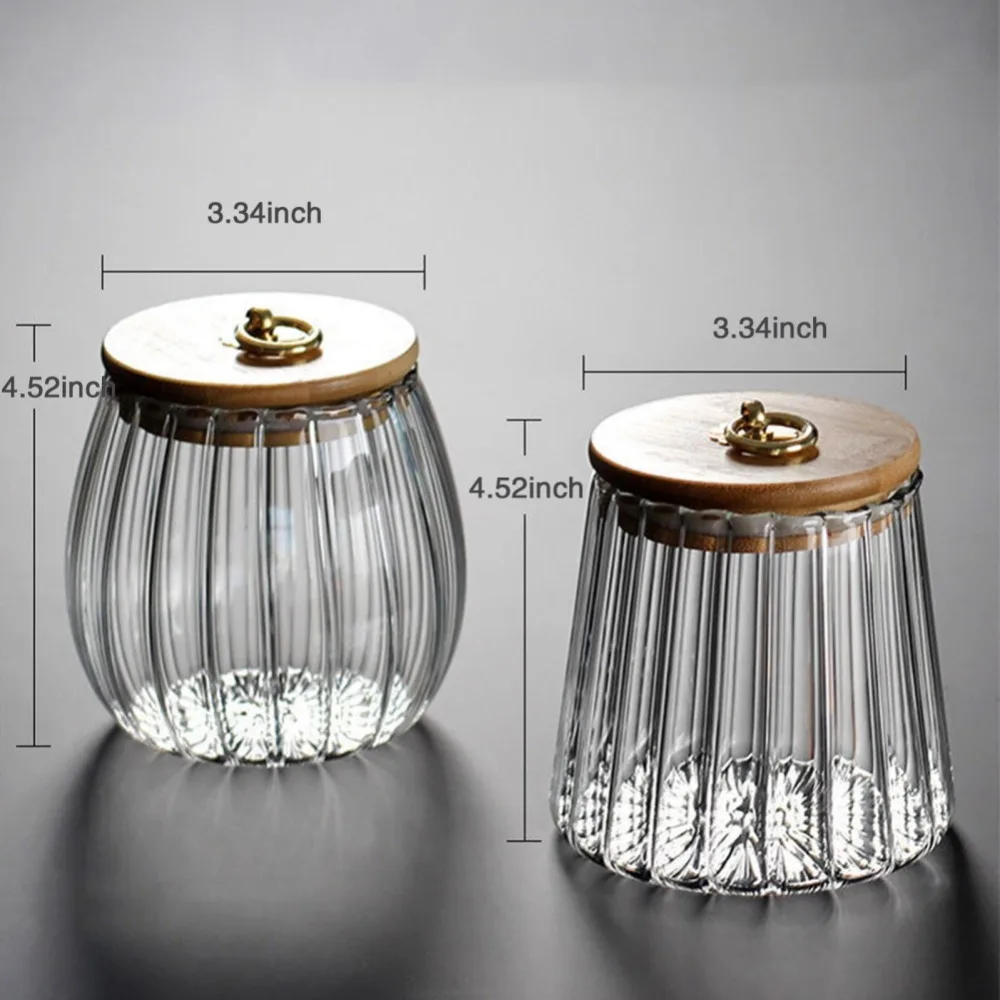 Lebensmittel behälter Küche Vorrats flaschen Glas Glas luftdicht Kanister Körner Tee Kaffeebohnen Körner Bonbon gläser Holzdeckel Behälter