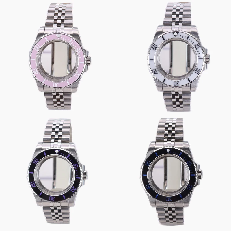 

40mm Sterile Watch Case Jubilee Bracelet For Seiko NH35 NH36 NH38 NH34 4R36 Miyota 8215 ETA 2824 Movement 28.5mm Dial Submariner