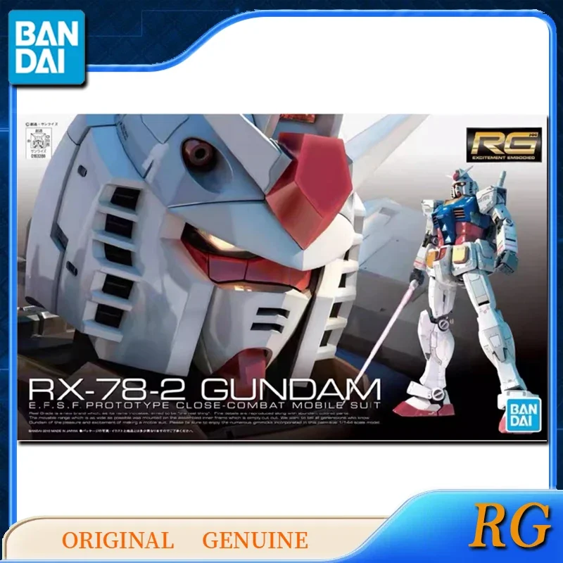 Bandai Original Genuine RG RX-78-2 GUNDAM Anime Action Figures Toys for Boys Girls Kids Gift Collectible Model Ornaments