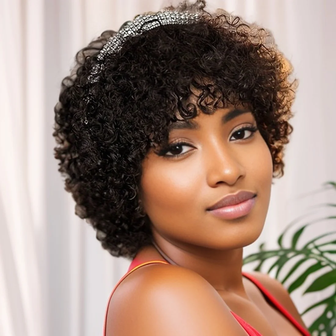 

Short Pixie Cut Afro Kinky Curly Bob 100% Human Hair Wigs For Women Brazilian Remy Hair Full Machine Made Wigs
