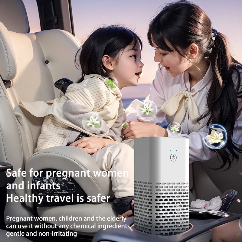 Smart Car Air Purifier Fragrance Diffuser Portable for Office Desktop & Auto Eliminate Smoke Odor USB Charging High Purification