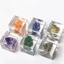 Transparent Acrylic Natural Mineral Display Cube Creative Decorati High Lucite Acrylic Resin Dropping Adhesive Embedding Gifts