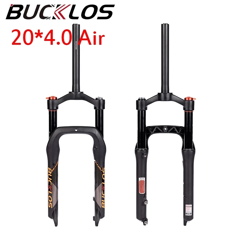 BUCKLOS MTB Bicycle Fork 20*4.0 Inch Mountain Beach Snow Bike Fat Fork Air Suspension Fork 4.0\