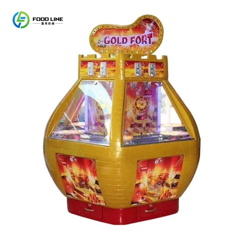 Custom High Quality Golden Castle 4 Player Coin Operated Token Pusher Arcade Game Machine for Game Center