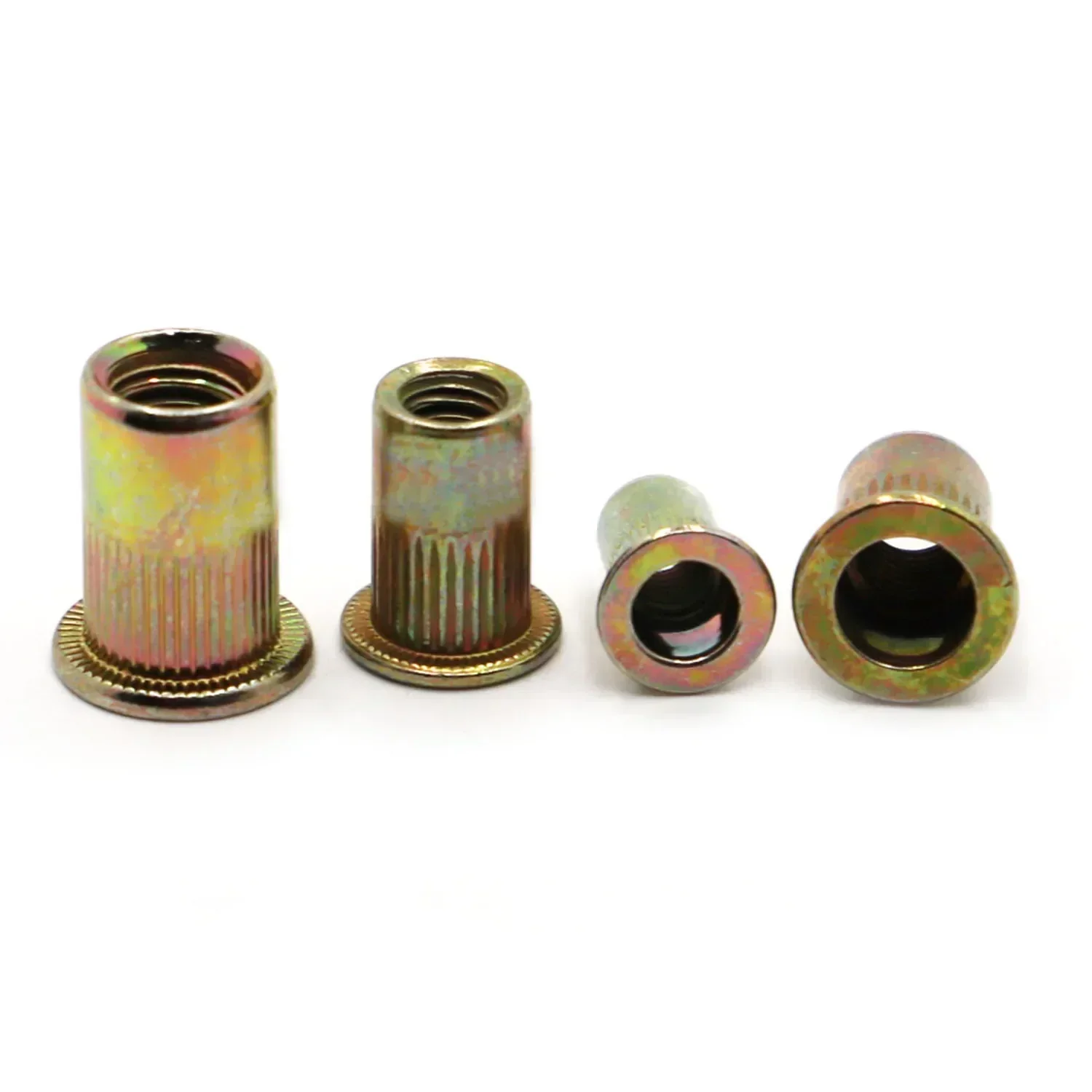 

Flat Metric Threaded Rivet Nuts M3 M4 M5 M6 M8 M10 M12 Color Zinc Carbon Steel Flange Rivnut Insert Nutsert Nuts Fastener