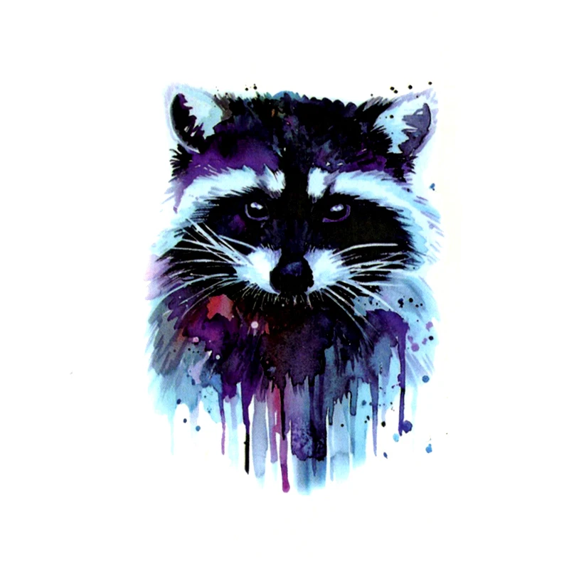 2 Style Racoon Waterproof Temporary Tattoos Face festival Stickers Tatouage Fake Tatoo Body Art Flash Tattoo Henna Tatoo Men