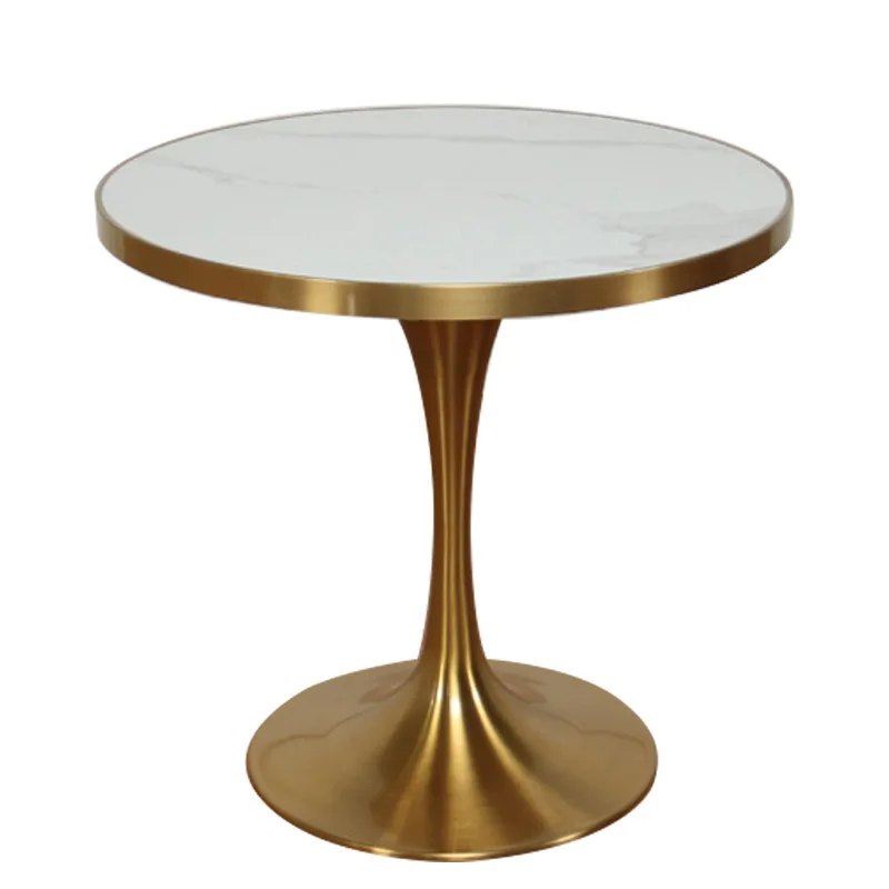 Marble Rock Slab Table Restaurant Milk Tea Shop Outdoor Small Round Table Multi-functional Dining Table Rock Slab Commercial Neg