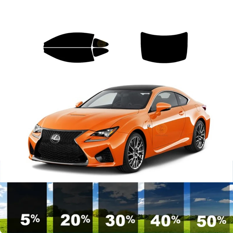 Filme de matiz de janela removível pré-cortada para carro 100% UVR 5%-35% VLT carbono de isolamento térmico ﻿ Para LEXUS RC 2 DR COUPE 2015-2023