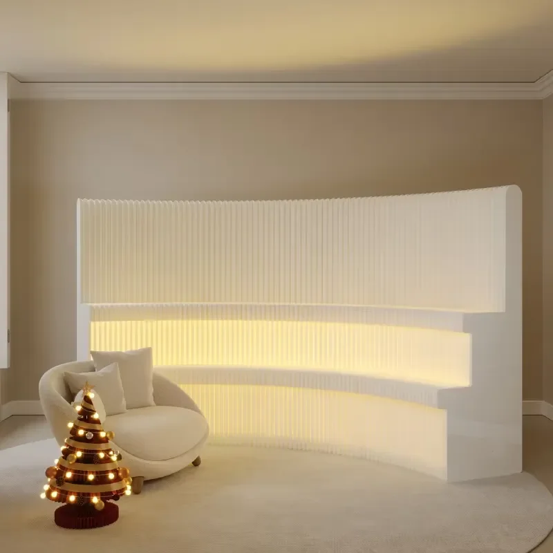 Portable Partition Wall for Paper and Event Displays Featuring Honeycomb Design With Light
