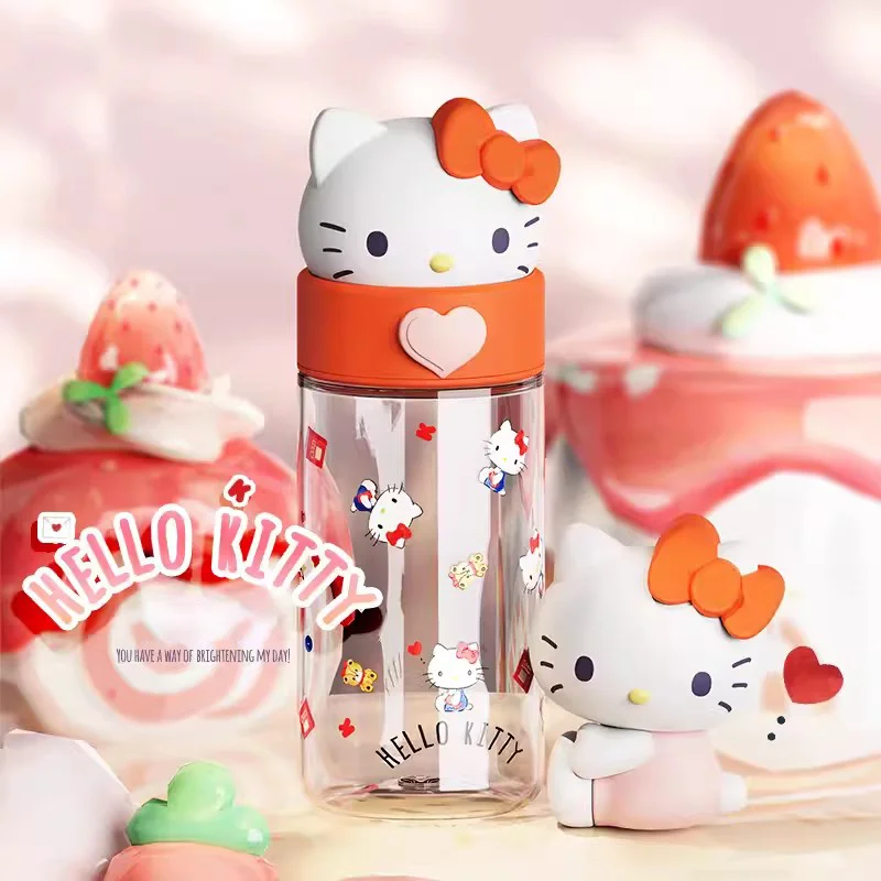 500ML Sanrio Hello Kitty Water Cup Anime Cartoon Kuromi Cinnamoroll Pop Transparante Cup Leuke Kid Fles Water Cup meisjes Geschenken