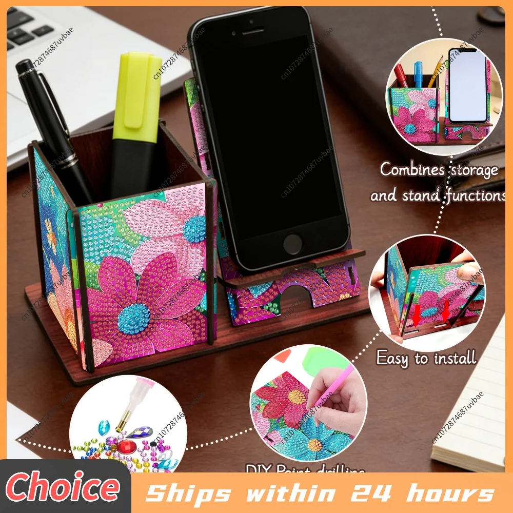 DIY Diamond Painting Kit Handmade Creative Gifts Diamond Painting Kit Storage Box with Stand for Storing Desktop Items