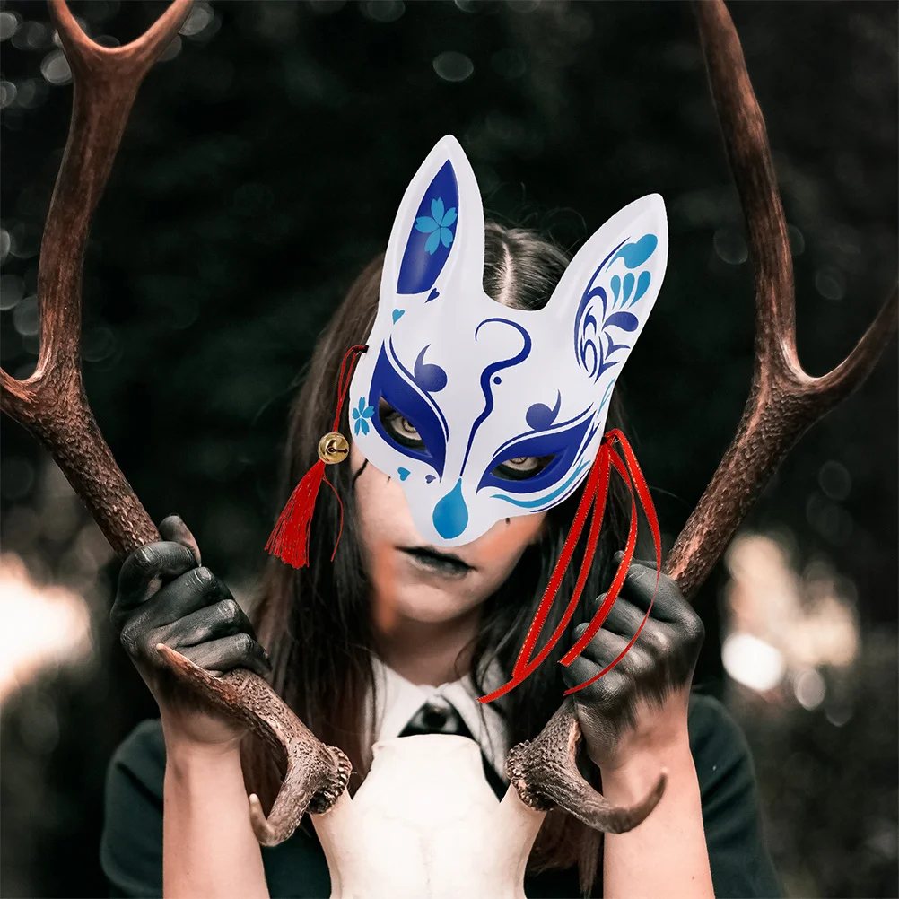 

Japanese Half Mask Durable PVC Comfortable Breathable Cosplay Party Masquerade Animal Face Costume Mask