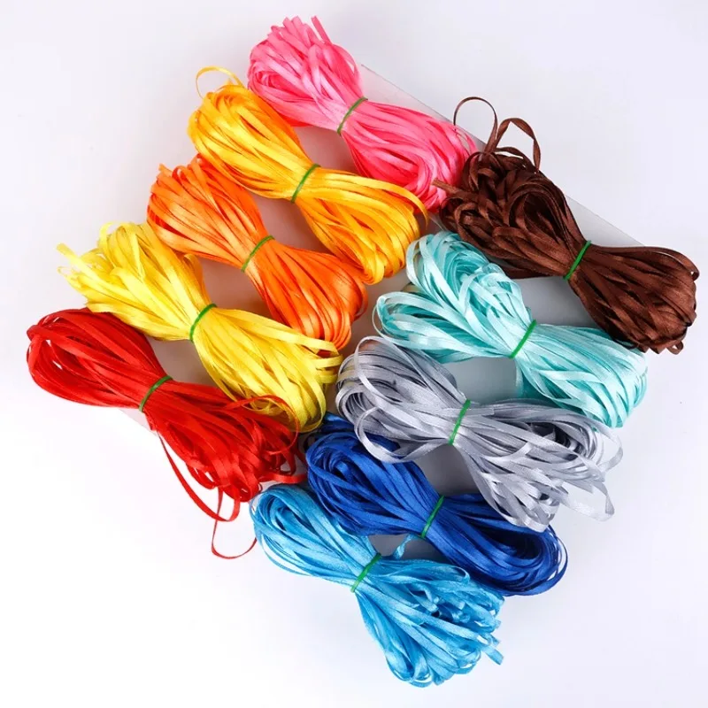 1/8 ''0.3cm 10 미터 멀티 컬러 새틴 리본 웨딩 파티 선물 팩 리본 크리스마스 장식 DIY 활 액세서리 리본