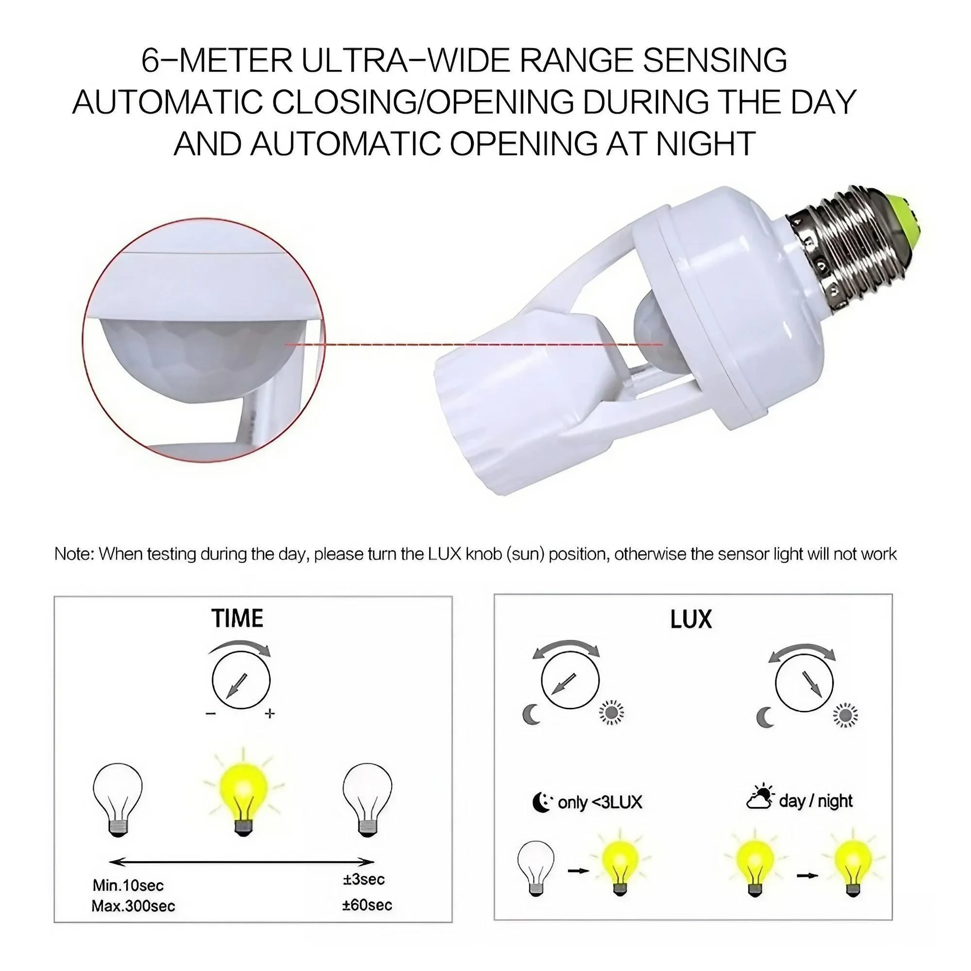 Enhance Your Lighting Experience with Our Smart E27 Bulb with Infrared Motion Sensor Energy-efficient and Adjustable Sensitivity