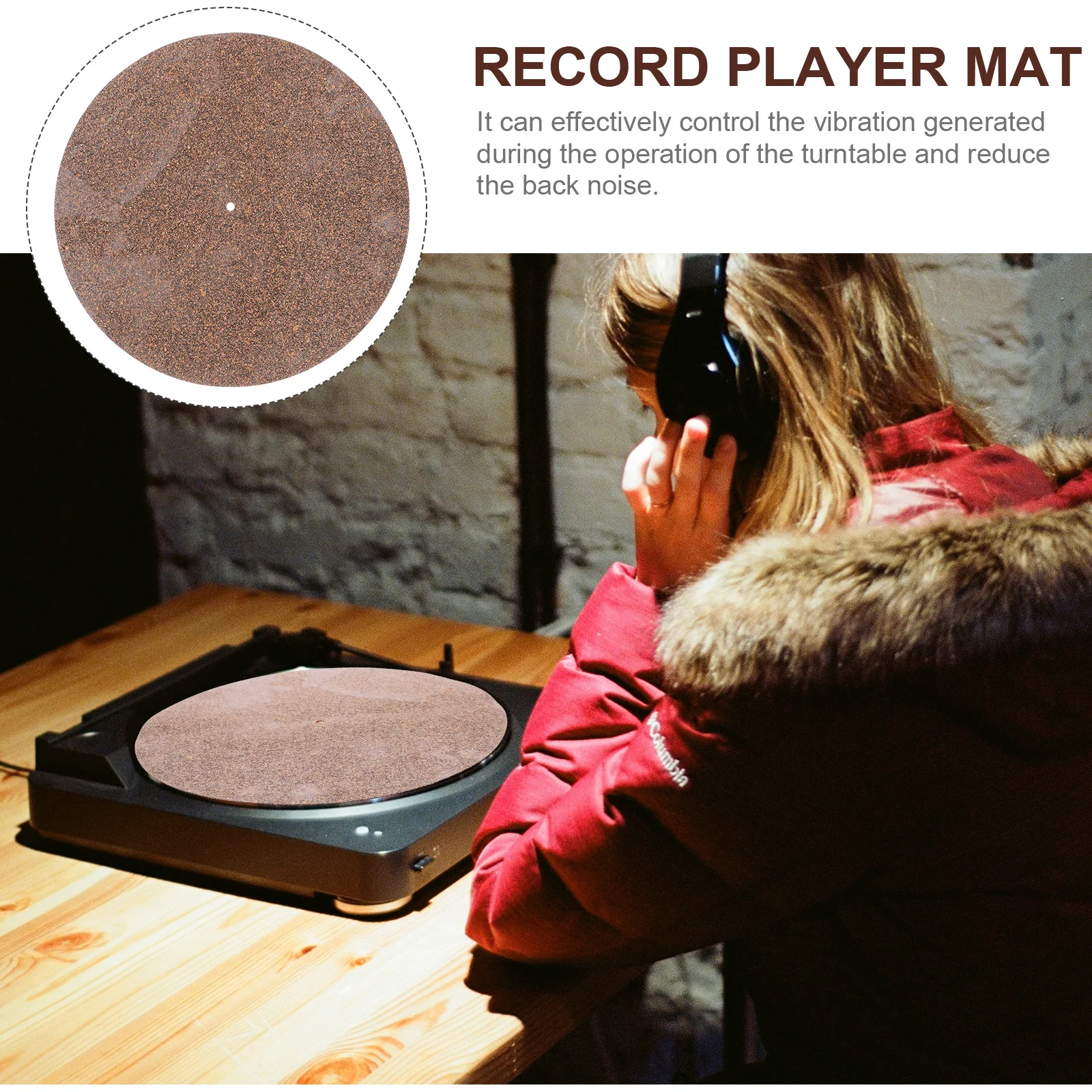 

Cork Turntable Mat 12 Inch Vinyl Record Protective Pad Disc Shock Absorber Anti Vibration DJs Accessories Home Audio Rubber Soft