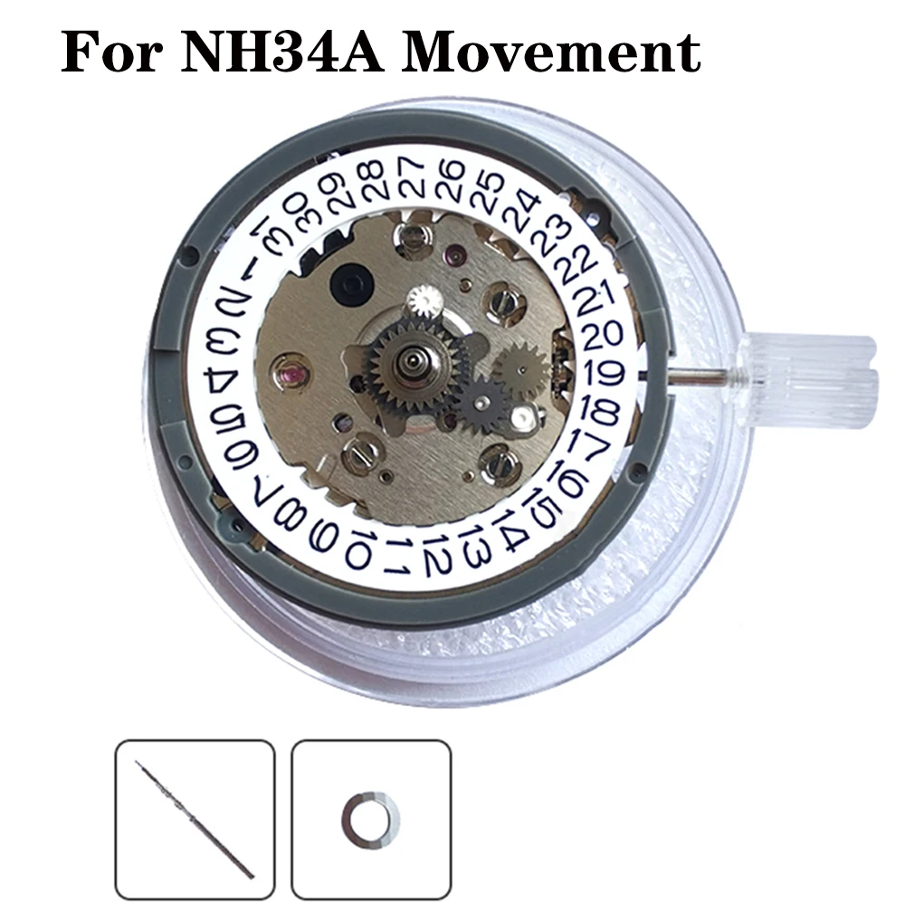 

For NH34A Movement Fully Automatic Mechanical Movement 4-Pin 3 O'clock NH34 GMT Watch Movement Men Watch Accessories Parts