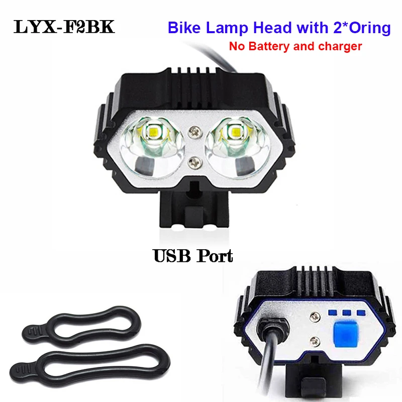 2000Lumen 2T6 LED Bike Front Light USB Port MTB Bicycle Headlamp Waterproof Cycling Headlight Riding Lamp for Cycling