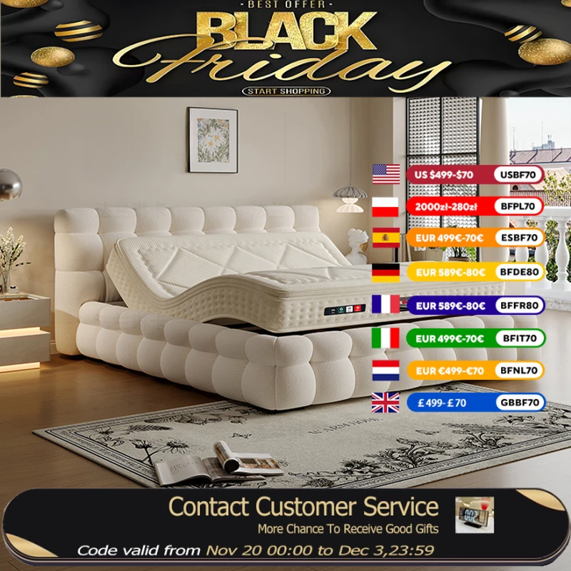 

Дизайнерская мягкая роскошная двуспальная кровать, современный матрас, белая двуспальная кровать для взрослых, двуспальная кровать King Size Loft Lit, 2-местная мебель для спальни