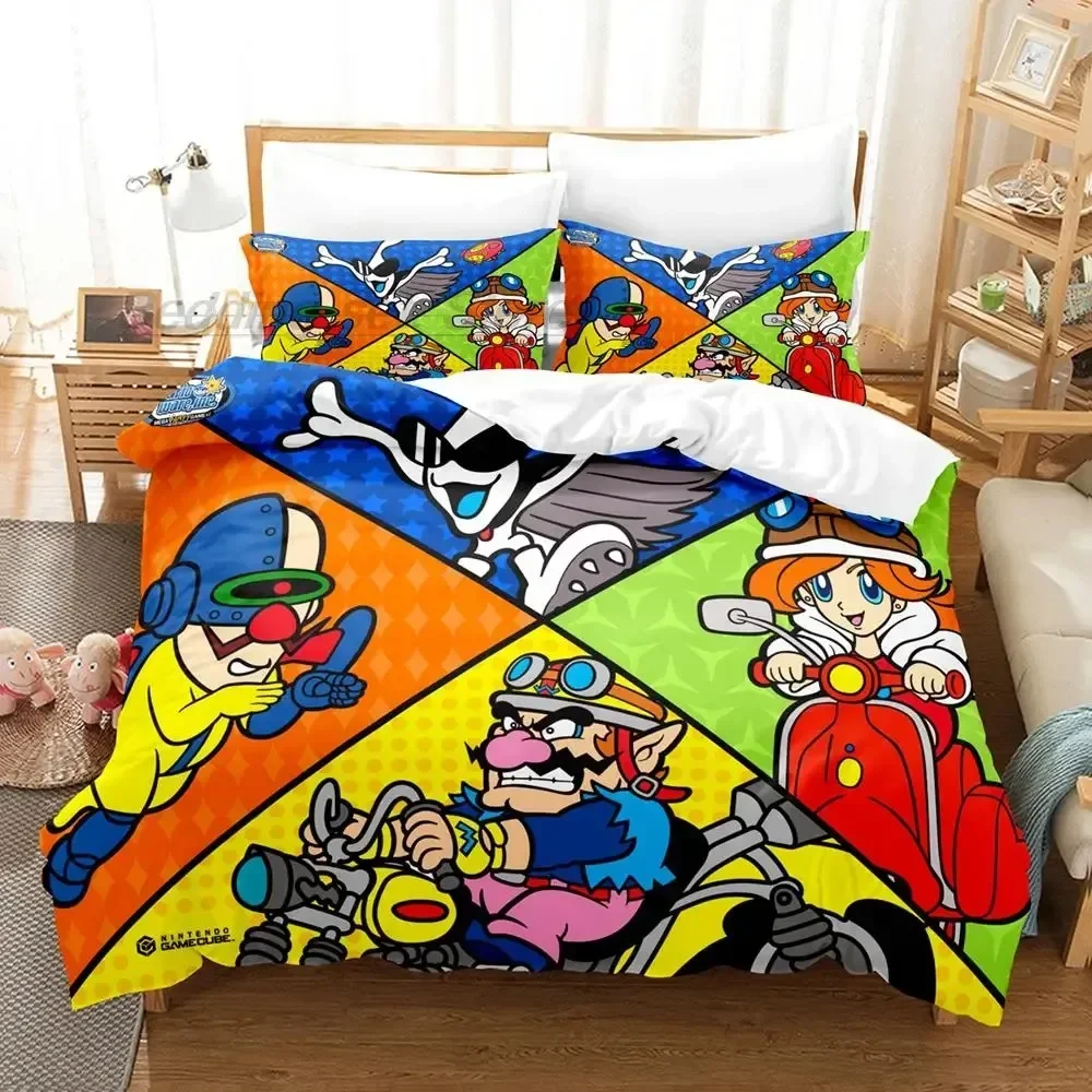 Anime WarioWare Zjednocz się! Zestaw pościeli Single Twin Full Queen King Size Adult Kid Bedroom 3D Print Zestawy poszewek na kołdrę