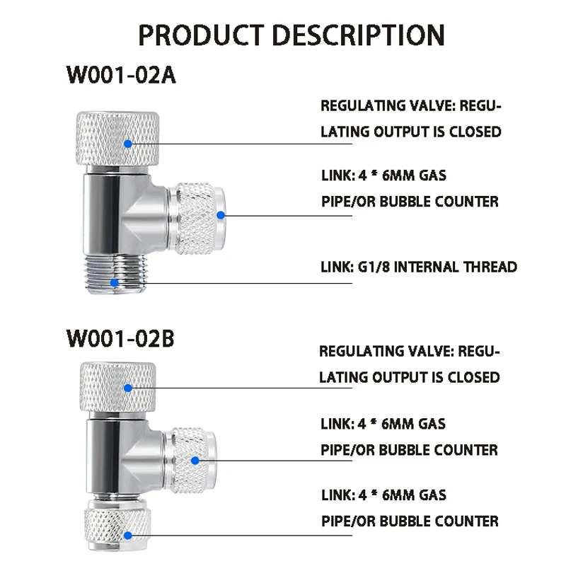 ZRDR aquarium Check Valve-Regulator Diffuser Reactor Single-Head or Dual-Head Aquarium CO2 Bubble Counter Air Pump Accessories