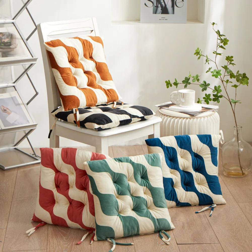 

Wave Pattern Square Cushion Sofa Decorative Cushion Tatami Office Chair Cushion Dining Room Chair Cushion Outdoor Garden Cushion