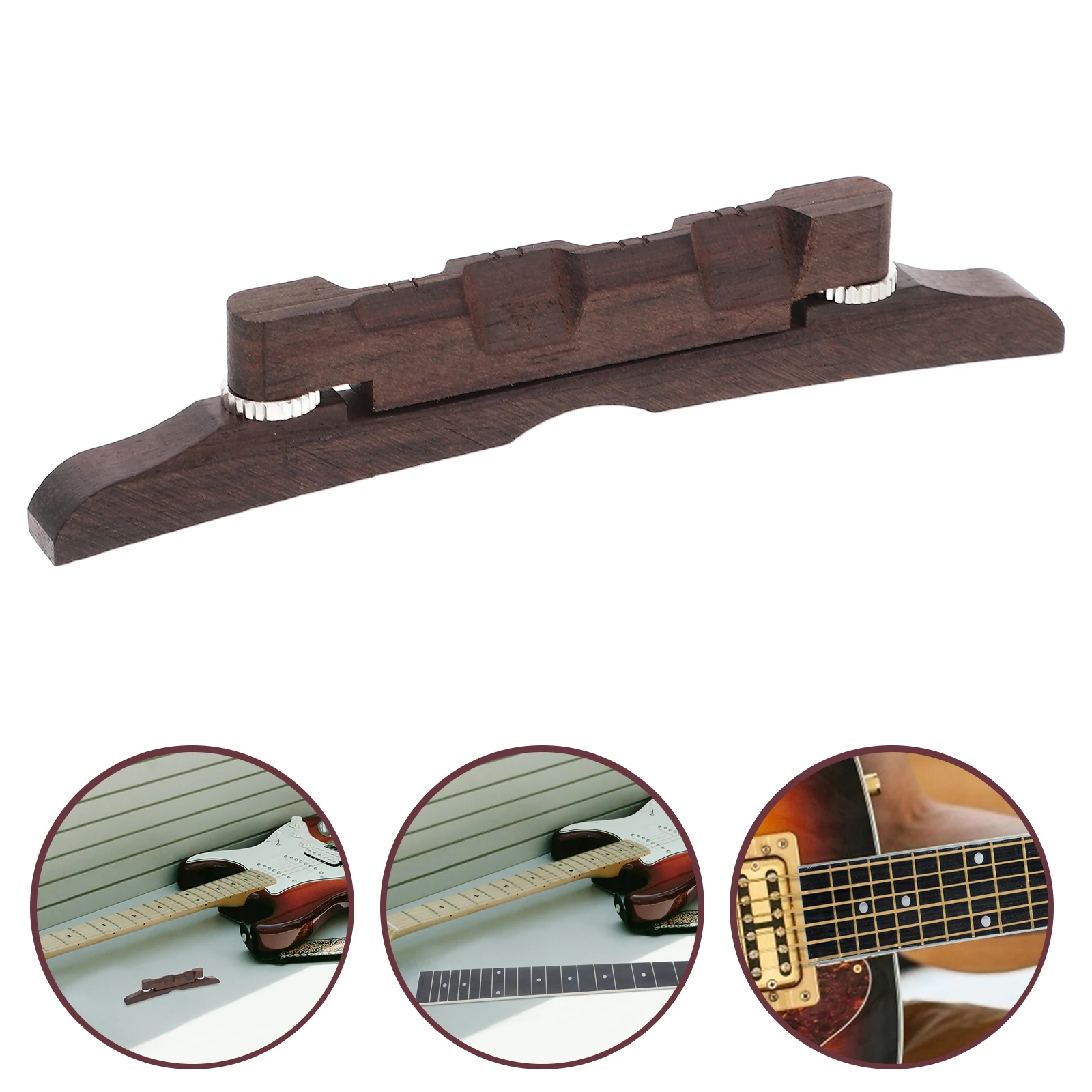 Puente de Jazz de madera de ébano para piezas de guitarra de Jazz Archtop, accesorios, puente de Jazz de ébano con sillín Archtop, altura ajustable