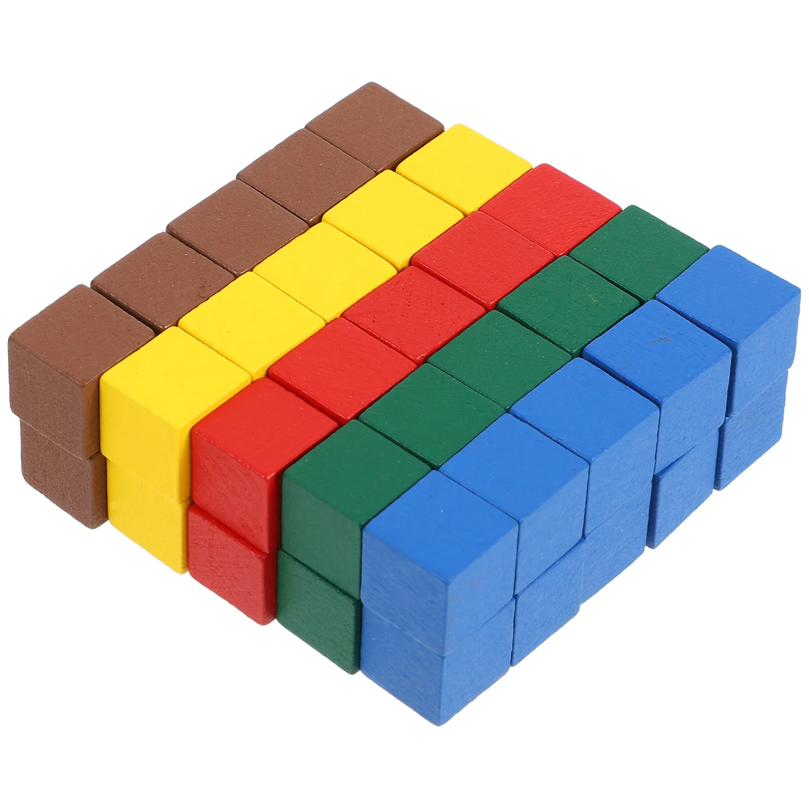 

100Pcs Chess Components Wooden Cubes Multicolor Pawns 1x1cm Board Game Pieces Checkers Tabletop Markers Arts Crafts