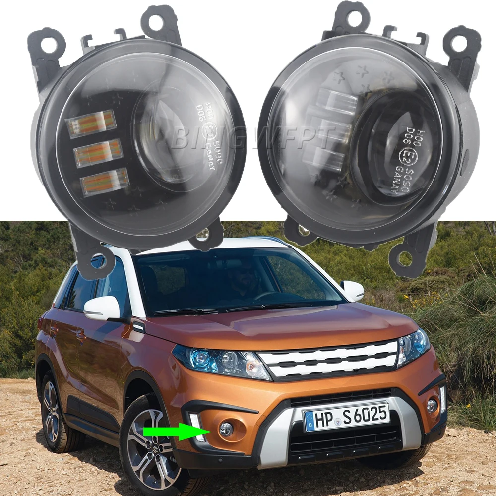 For Suzuki Vitara Grand Vitara LY Escudo 2015-2020 2021 Car H11 Double LED DRL 12V Fog Lights Assembly w Lens Turn Signal Light