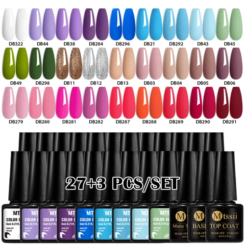 Imagen 2 del producto 30 Uds juego de esmalte de uñas en Gel HEMA TPO libre semipermanente remojo barniz de Gel UV decoración de uñas suministros de manicura DIY
