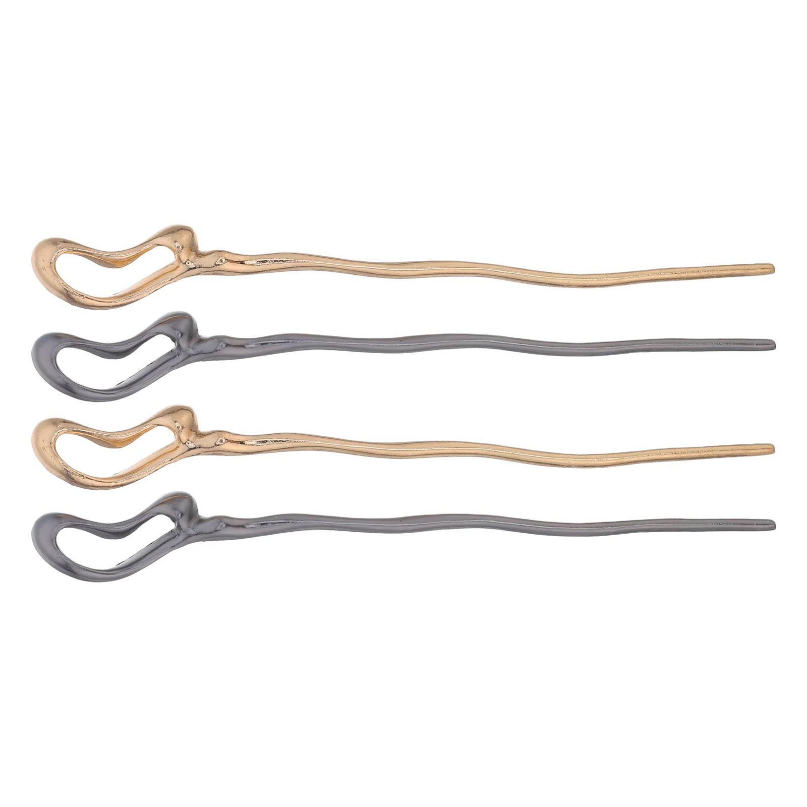 

4 шт. металлические заколки для волос 6,7 дюйма, геометрические металлические шпильки для укладки, минималистичный дизайн для пучка-шиньона