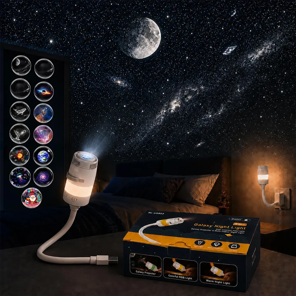 2-in-1 Galaxy Projector Night  - Lighting Mcqueen Bedroom Decor recension och pris