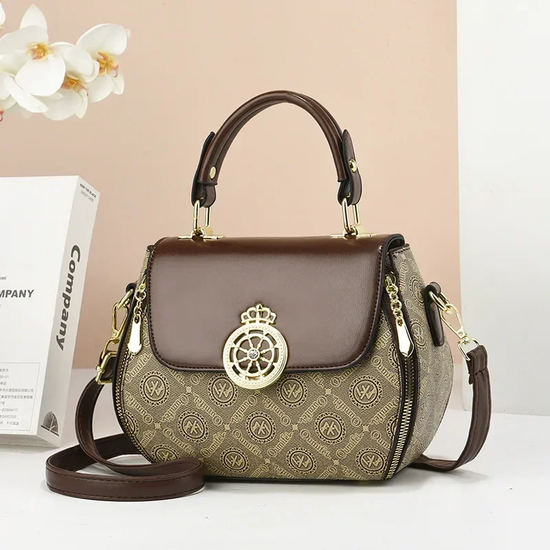 حقيبة يد نسائية كلاسيكية ريترو حقيبة كتف عصرية متعددة الاستخدامات ذات سعة كبيرة حقيبة كروس كاجوال للتنقل حقيبة حمل كاجوال