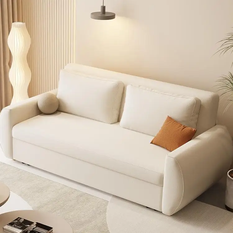 Sofa bed folding dual-purpose 2024 new cream wind household living room small apartment multi-functional pull-out telescopic bed