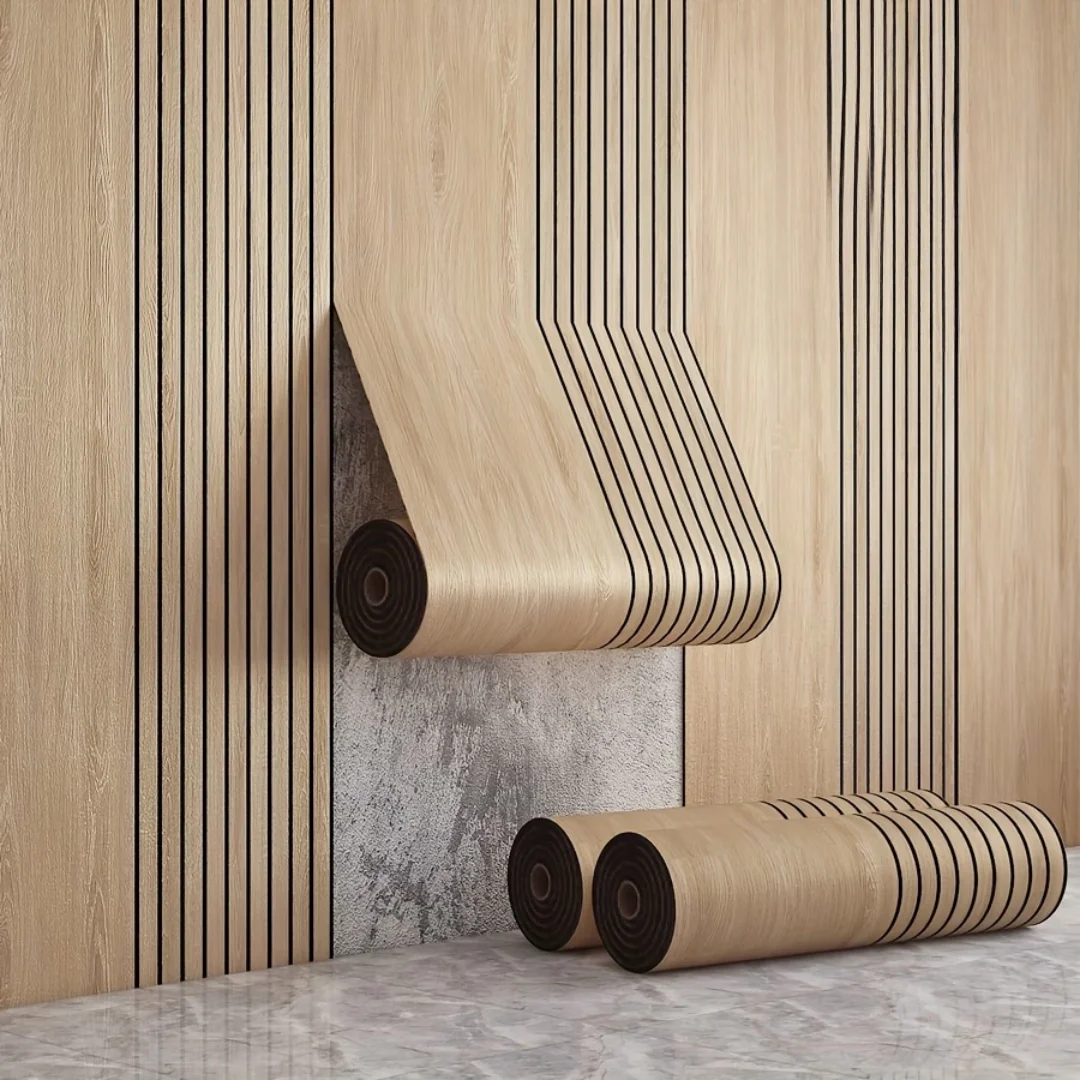 1PC 118.11inch Peel-and-Stick 2D Wood Grain Mesh Wall Panel, Vintage Wood Plank Self-Adhesive Wallpaper, Scratch-Resistant, Suit
