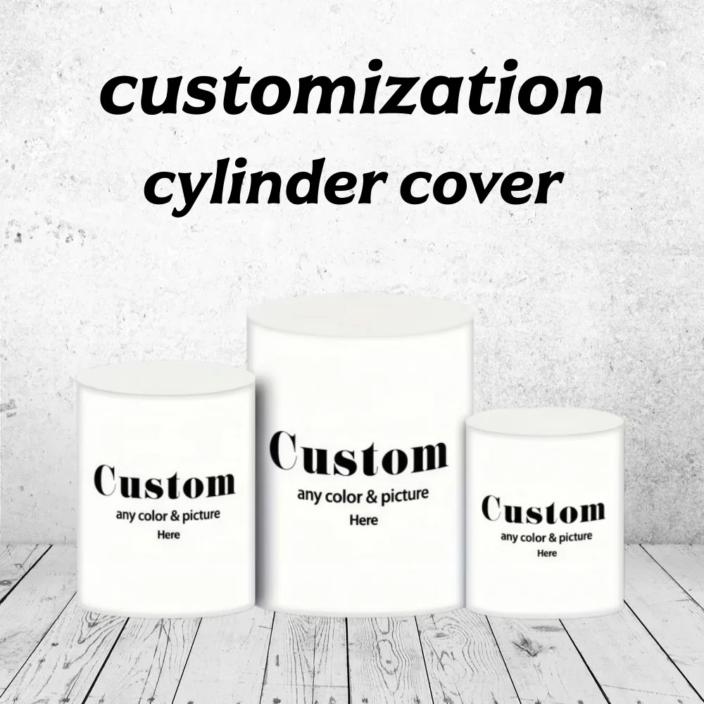 Custom Cylinder Cover Plinth Elastic Background Custom Solid Color Wedding Baby Shower Birthday Cake Column Backdrop