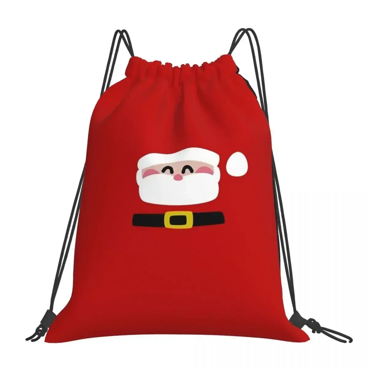 Merry Christmas Santa Claus Backpacks Portable Drawstring Bags Drawstring Bundle Sundries Bag Book Bags For Man Woman School