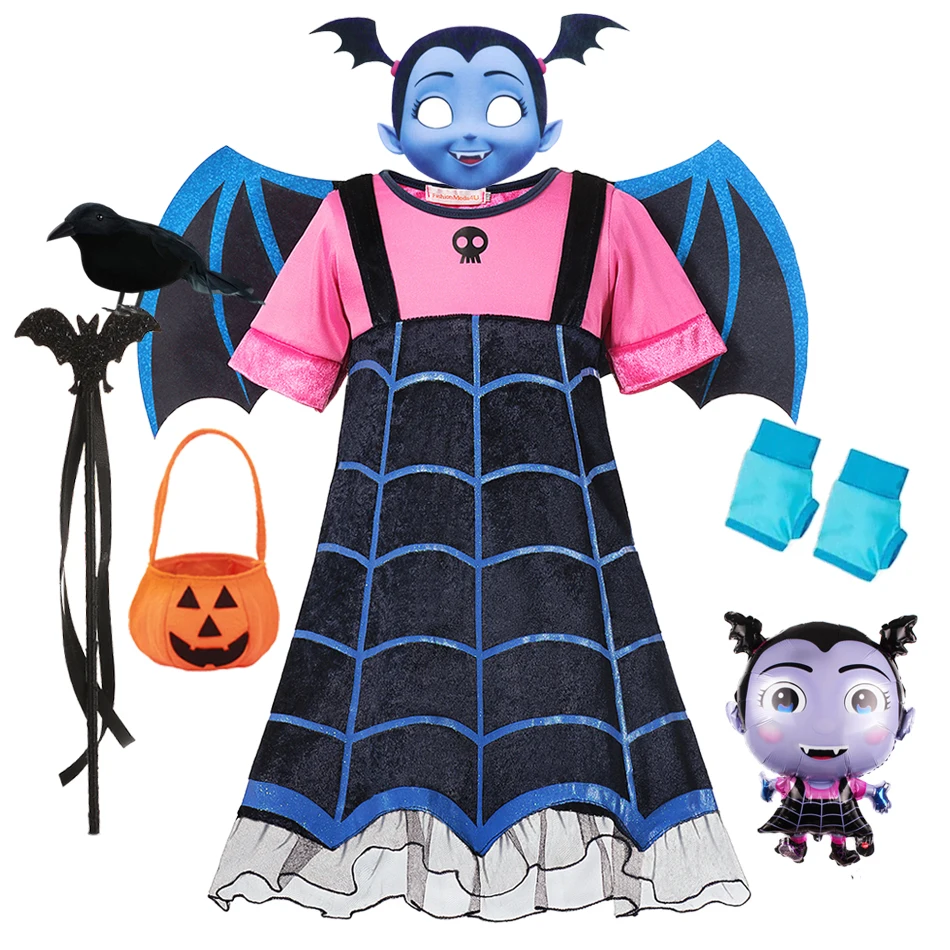 

Disney Vampirina Cosplay Dress Girl Princess Dress Up Christmas Halloween Children Costume Carnival Party Disguise Vampire