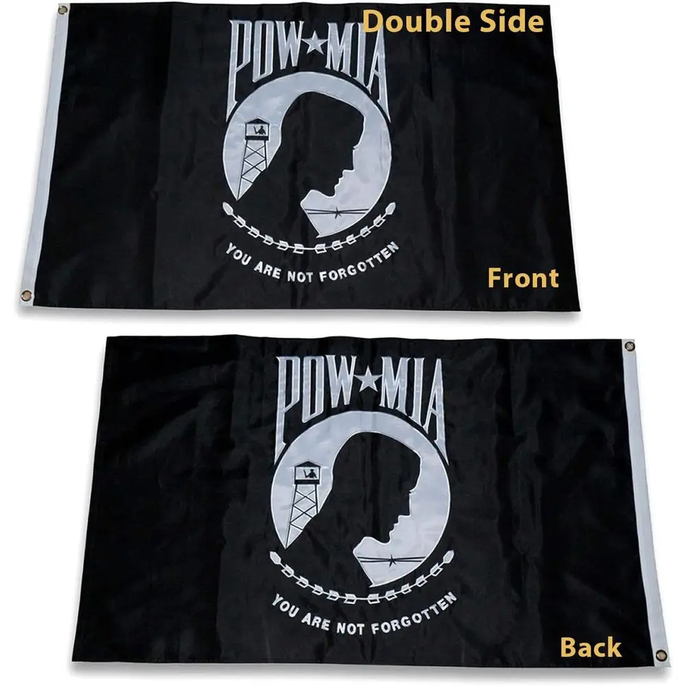 

Двусторонний уличный флаг 4x6 футов, сверхпрочный, 300D, военного класса, с вышивкой, с символикой POW/MIA