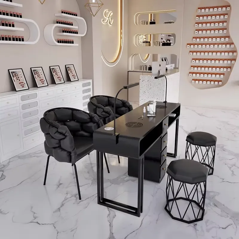 Italian Minimalist Manicure Nail Table With Drawers Multifunctional Modern Nail Table Elegant Classic Mesa Salon Furniture
