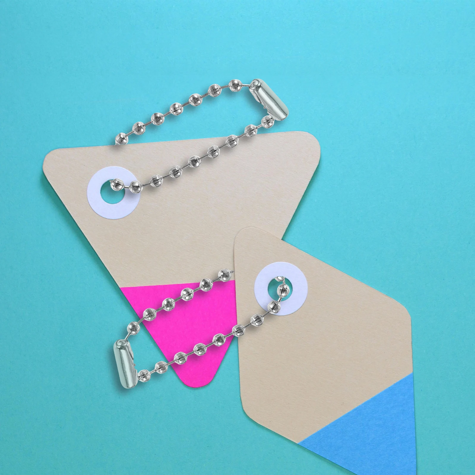 

100 Pcs Bead Chain Hanging Tag Ball Beads Keychain Connector Roller Chains Work